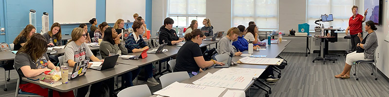 A full classroom with students