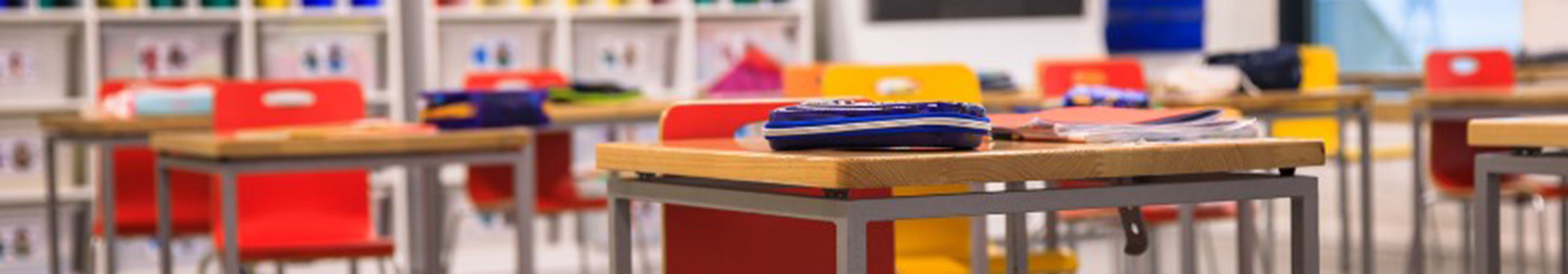 Classroom with colorful chairs