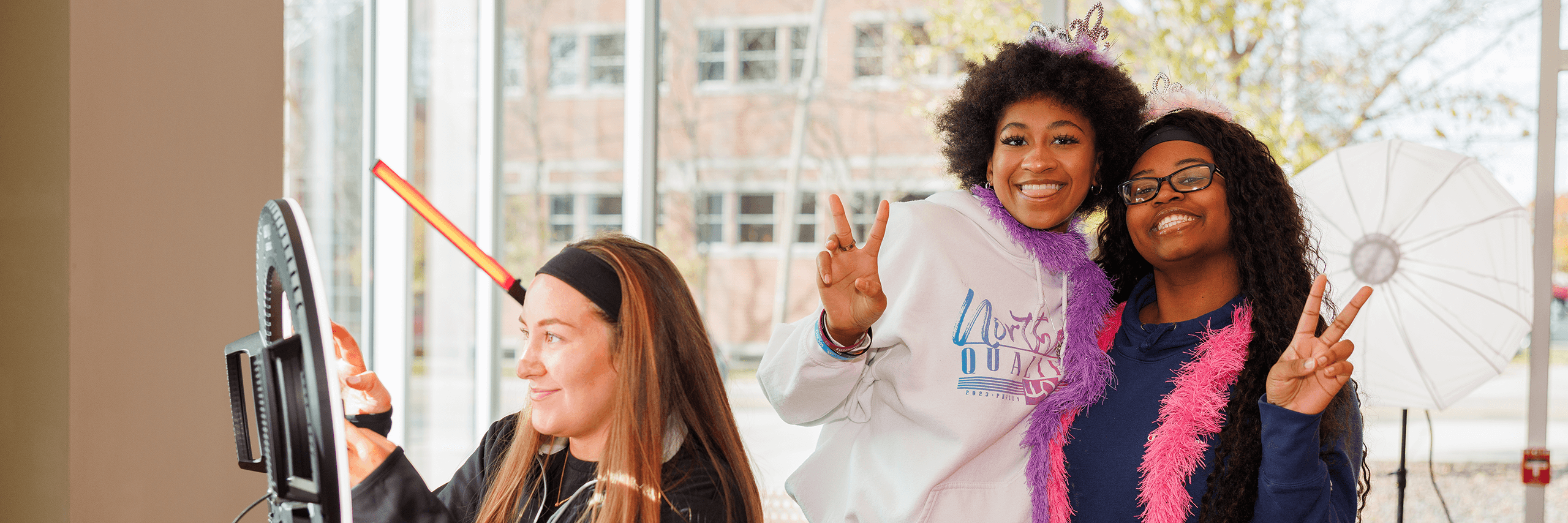 Students posing on a COE event